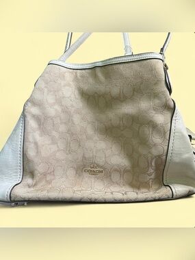 Coach Tan and Cream Shoulder Bag
